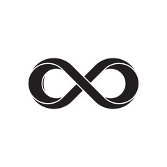 infinity icon isolated on white background.