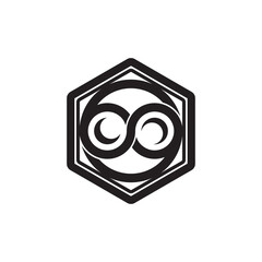 infinity icon isolated on white background.