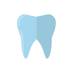 Dental Illustration Light Blue Tooth Isolated on White