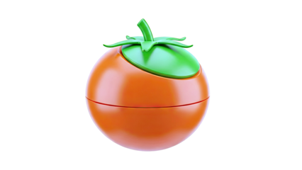 3D Render of a Tomato-Shaped Container with Green Top