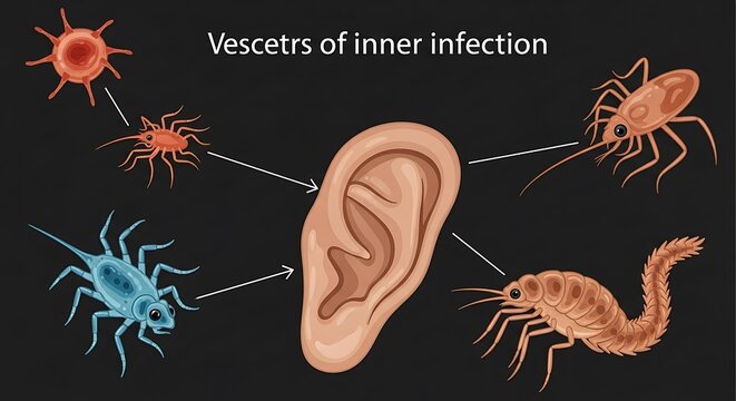 Microscopic Organisms Causing Inner Ear Infection and Inflammation.