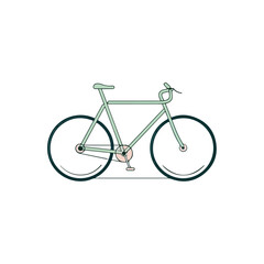 Fototapeta premium Minimalist Bicycle Illustration Green and Teal Bike Design