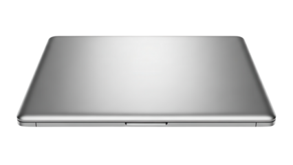 Clean Modern Silver Laptop Computer Mockup Closed, Isolated Product Shot isolated PNG with Transparent Background