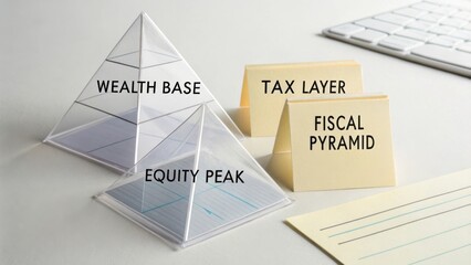 Financial Concept Models Showing Pyramid Structure and Tax Layers for Wealth Management and Financial Education