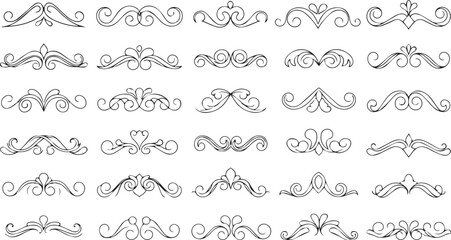 Obraz premium Vintage Elegant Calligraphy Flourish and Decorative Page Divider Ornament Set