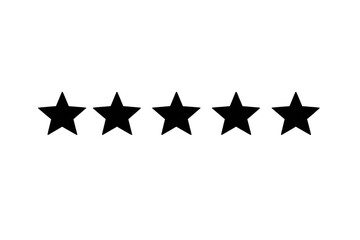 Five stars rating icon indicating premium quality product or service, top feedback, and customer satisfaction