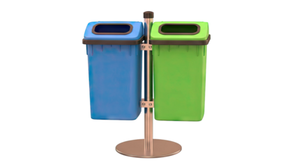 Dual Recycling Bins: Blue and Green