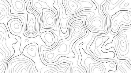 Obraz premium Topographic map patterns. topography line map.. Geographic abstract grid. Abstract vector illustration. Seamless Black Contour Map Vector with Smooth Elevation Lines, Nature Poster Background.