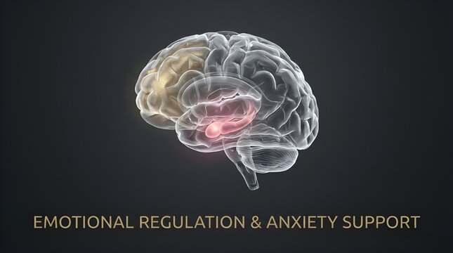 Emotional Brain Centers Highlighted &ndash; Anxiety & PTSD 3D Art