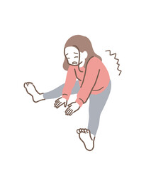 体のかたい女性のイラスト素材