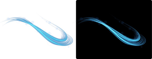Futuristic blue  Circular Light Swirl on Dark and Light Background