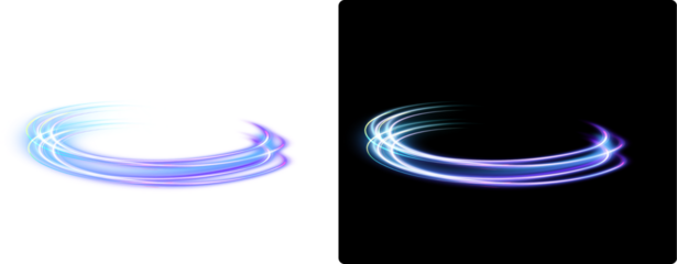 Futuristic blue  Circular Light Swirl on Dark and Light Background