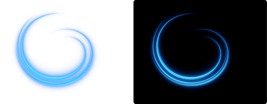 Futuristic blue Circular Light Swirl on Dark and Light Background - Powered by Adobe