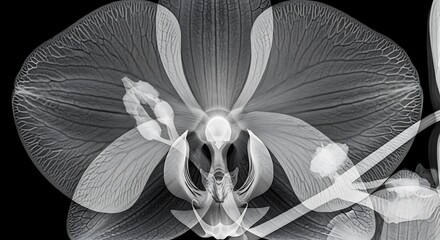 X-Ray Orchid - A Delicate Dance of Light and Shadow.