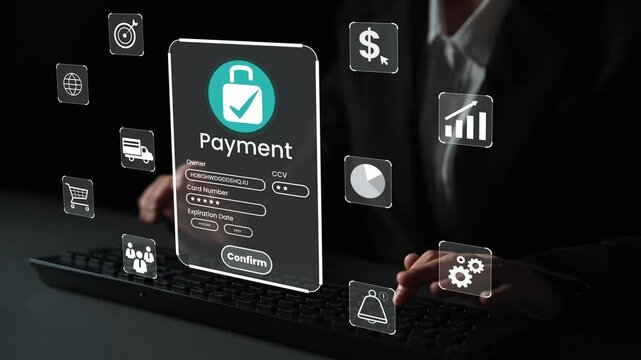 Secure Online Payment Process with Futuristic Interface for Digital Transactions and Shopping Experiences in Modern E-Commerce Settings Gluon.