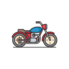 Fototapeta premium Classic Motorcycle Illustration Red, Blue, and Brown Design