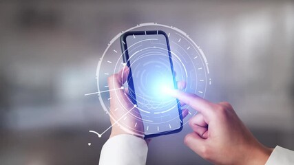 Multimedia technology with video, audio, photo and streaming icons representing digital media, communication and online platforms in a modern multimedia world. Gist - Powered by Adobe