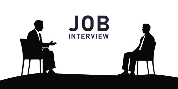 Job Interview Silhouette Concept Professional Hiring Discussion Illustration - Powered by Adobe