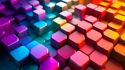 A colorful image of many different colored hexagons