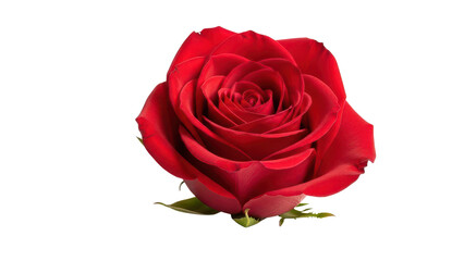 Vibrant Red Rose Blossom with Petals isolated PNG with Transparent Background