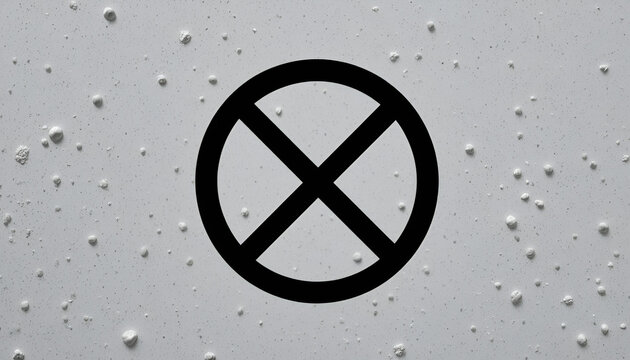 Black X Symbol on Concrete Wall