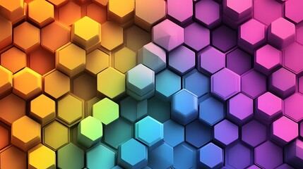 Vibrant overlapping hexagons