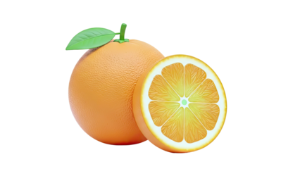 Whole Orange with a Slice, Healthy Fruit