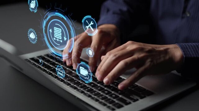 Data recovery icons show backup, data recovery process, and secure restoration. Data recovery ensures system reliability, data recovery protection, and information access. Funnel