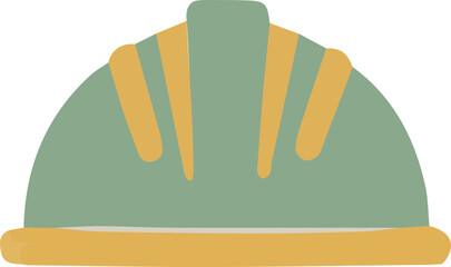 Illustration of a Green Construction Worker Helmet