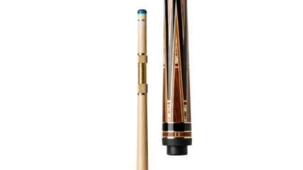Professional Wooden Billiard Pool Cue Stick Product Shot isolated PNG with Transparent Background