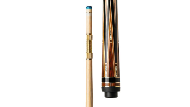 Professional Wooden Billiard Pool Cue Stick Product Shot isolated PNG with Transparent Background