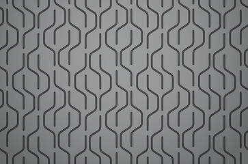 The geometric pattern with wavy lines. Seamless vector background. Gray and black texture. Simple lattice graphic design