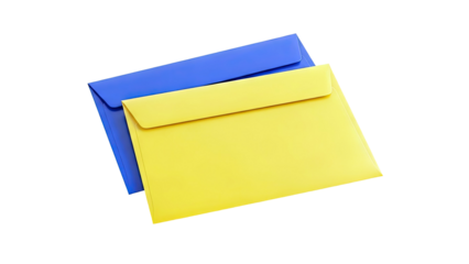 Two Plastic Envelopes: Blue and Yellow