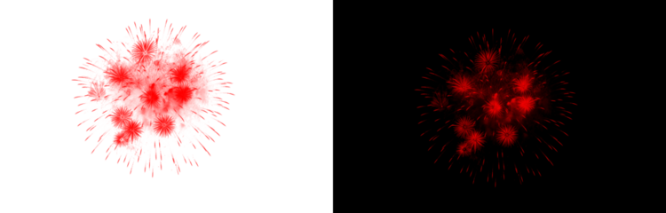 intense red firework bloom on black canvas, dramatic spectacle and jubilant celebration