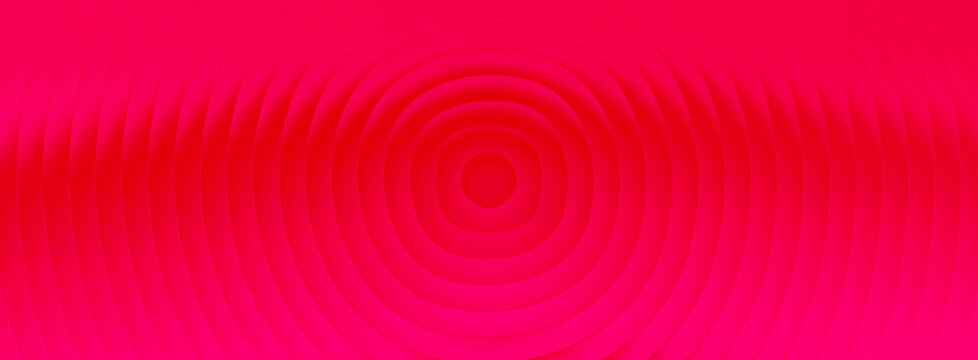 Vibrant red and pink concentric circles creating a mesmerizing radial pattern illustration