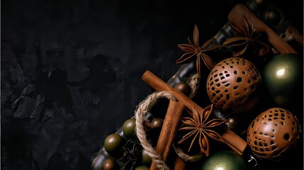 Obraz premium Elegant Dark Holiday Background with Subtle Christmas Elements