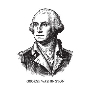 George Washington Portrait Engraving Illustration