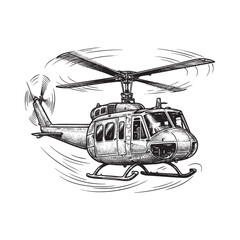 Helicopter Engraving vector © trianatio