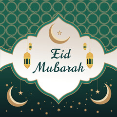 Eid Mubarak colorful luxury Islamic background with decorative ornament, eid Mubarak social media post design