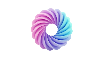 Swirling Torus with Pink and Blue Gradient