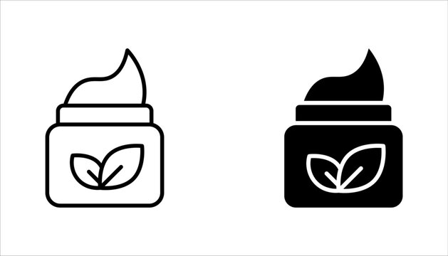 Organic cosmetic line icons set. Organic skin care components or labels. vector illustration on white background