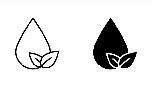 Organic cosmetic line icons set. Organic skin care components or labels. vector illustration on white background