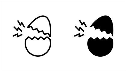 Hatching egg to cook food icon set, vector illustration on white background © Ainul