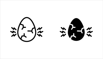 Hatching egg to cook food icon set, vector illustration on white background