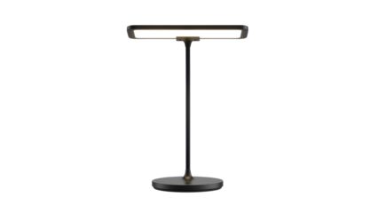 Modern Black Metal LED Desk Lamp Product Shot isolated PNG with Transparent Background
