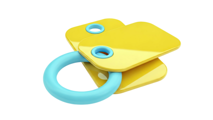 Yellow Tags with Blue Ring