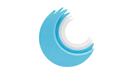 Naklejka premium Stacked Blue and White Crescent Shapes
