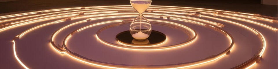 Glowing Hourglass, Time Spiral, and Illuminated Circles