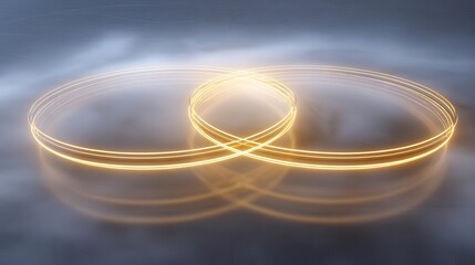 Glowing Intertwined Rings on a Metallic Surface