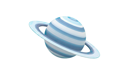 Stylized Blue Planet with Rings